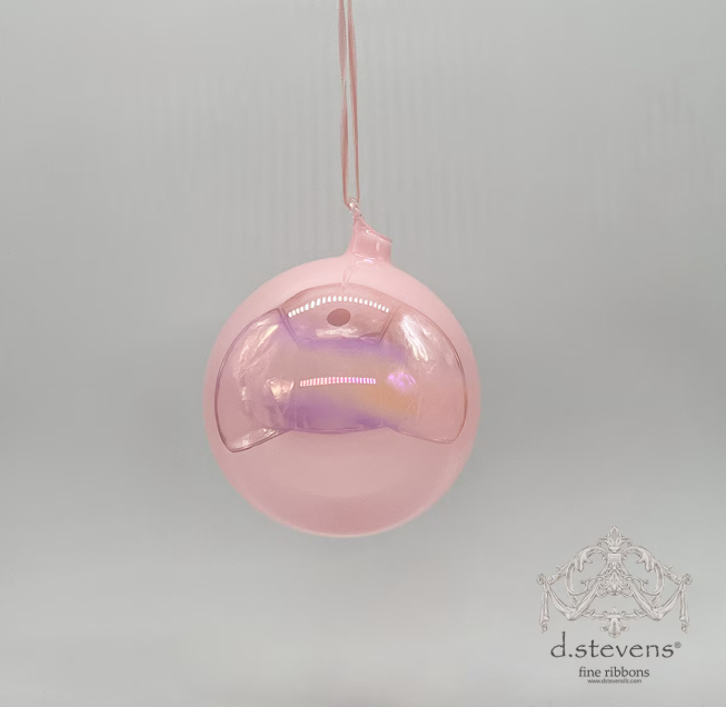 120mm Pink Iridescent Glass Ball Ornament