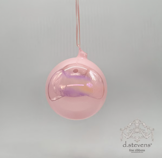 120mm Pink Iridescent Glass Ball Ornament