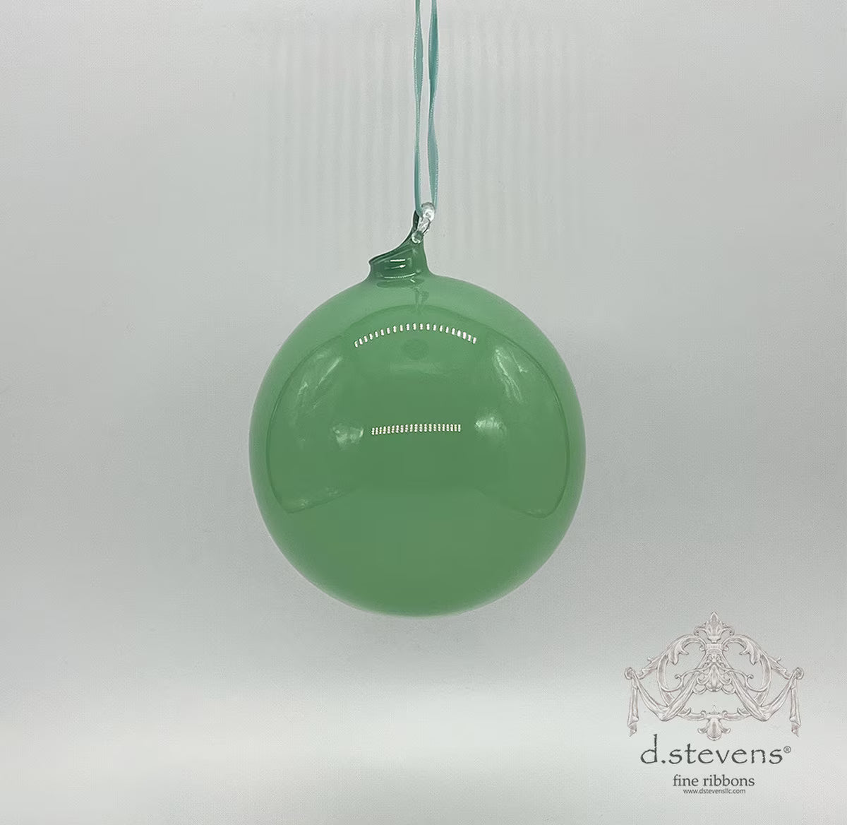 5" Deep Sage Glass Ball Ornament