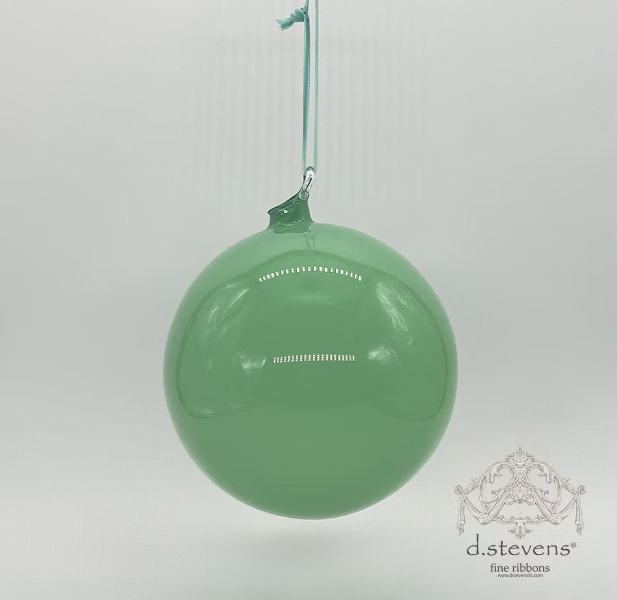 6" Deep Sage Glass Ball Ornament