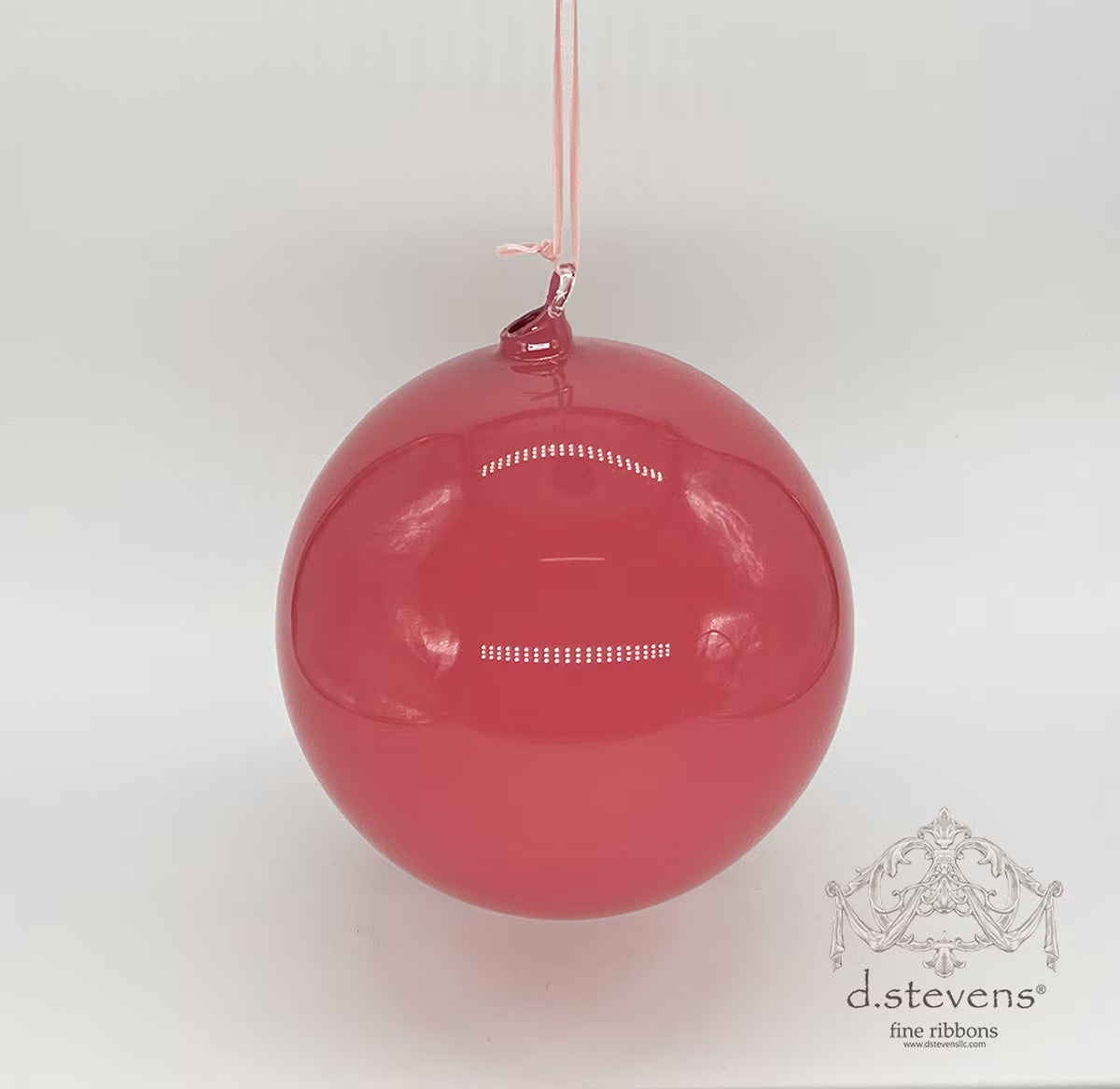 8" Cranberry Glass Ball Ornament