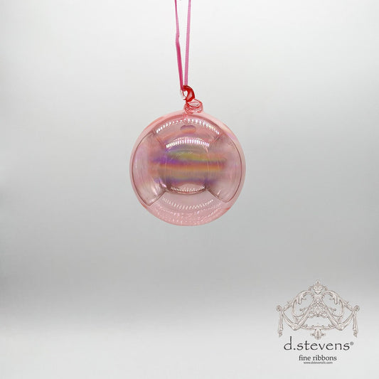 100mm Clear Pink Glass Ball Ornament