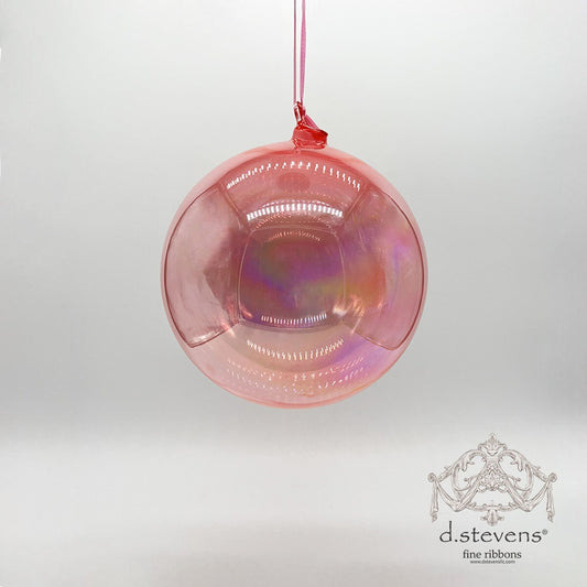150mm Clear Pink Glass Ball Ornament