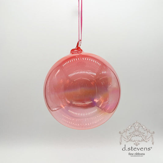 180mm Clear Pink Glass Ball Ornament