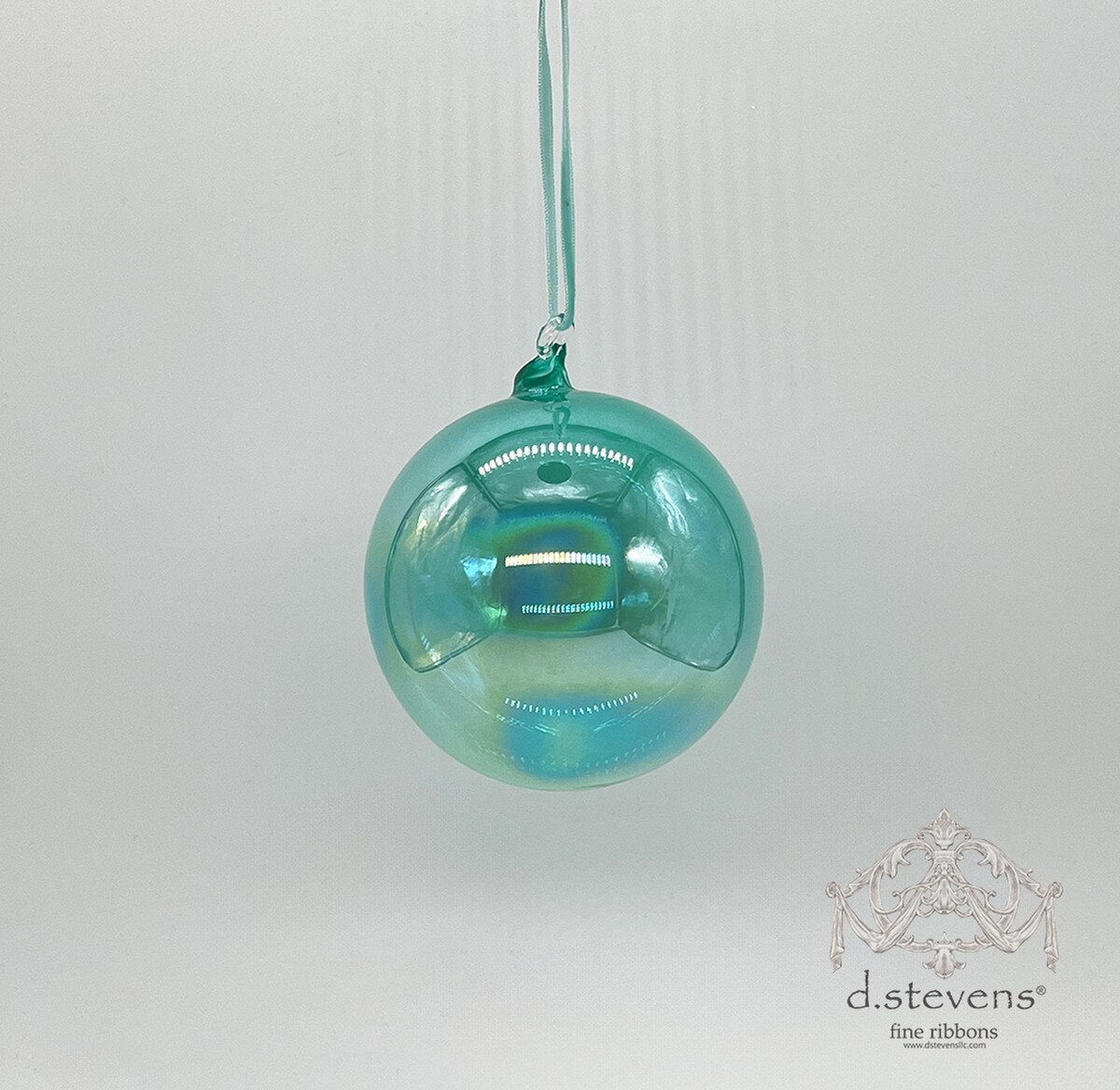 4" Aqua Clear Glass Ball Ornament