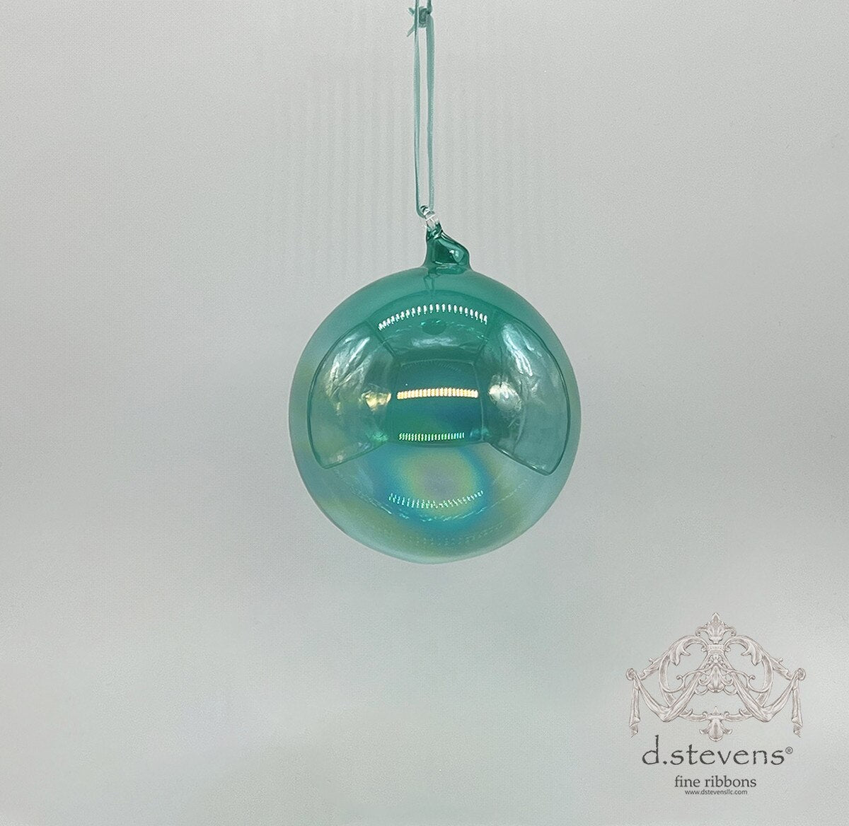 120mm Clear Aqua Glass Ball Ornament