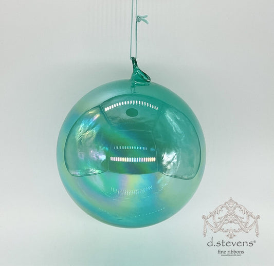 180mm Clear Aqua Glass Ball Ornament