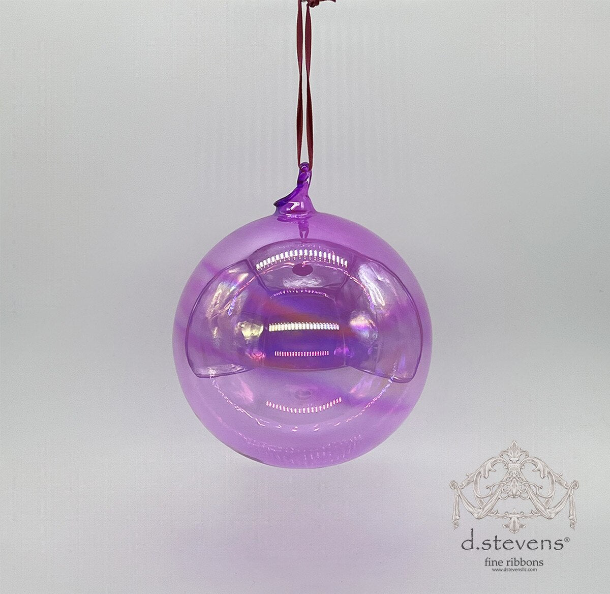 150mm Clear Magenta Glass Ball Ornament
