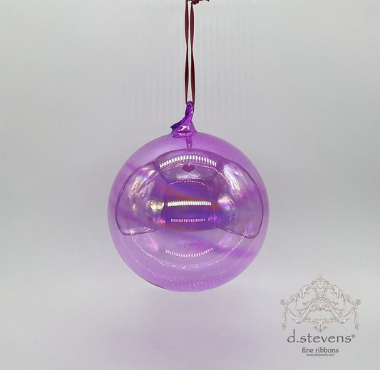 150mm Clear Magenta Glass Ball Ornament