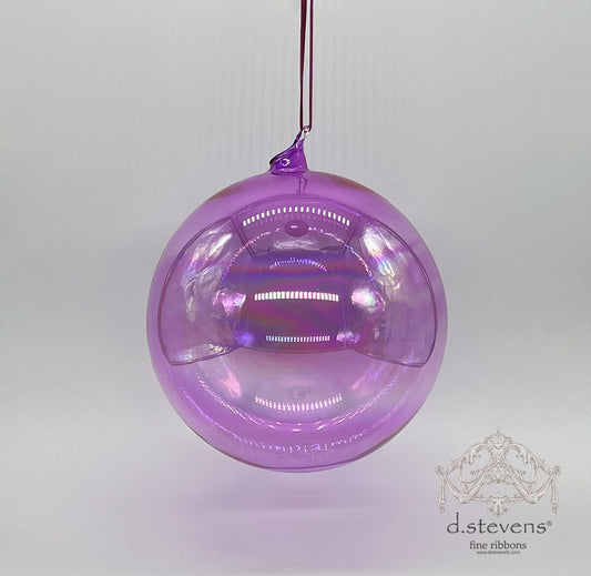 180mm Clear Magenta Glass Ball Ornament