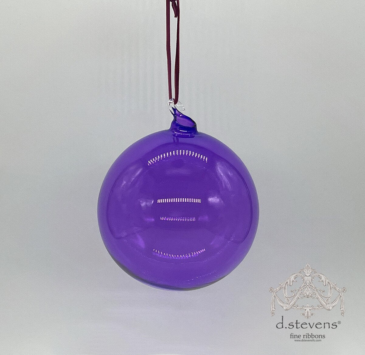 5" Clear Purple Glass Ball Ornament