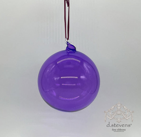 5" Clear Purple Glass Ball Ornament