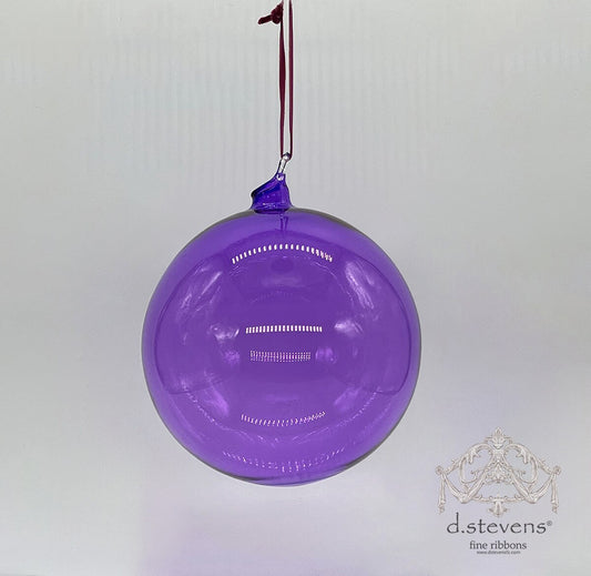 6" Purple Clear Glass Ball Ornament