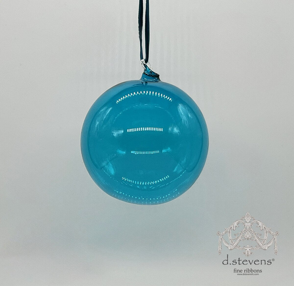4” Aqua Clear Glass Ball Ornament