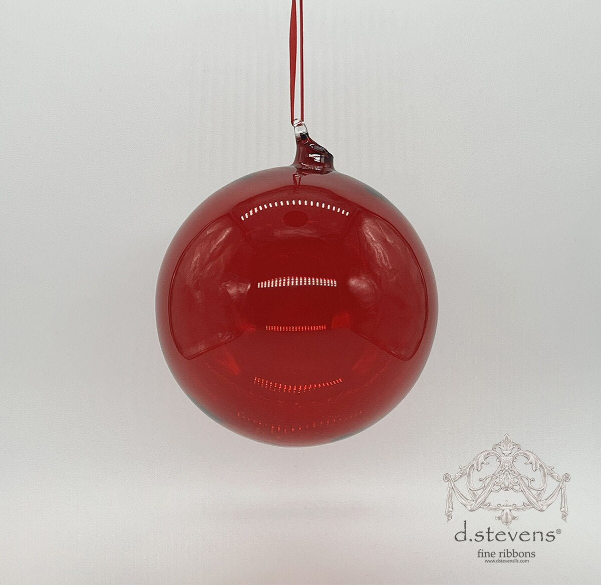 150mm Clear Red Glass Ball Ornament