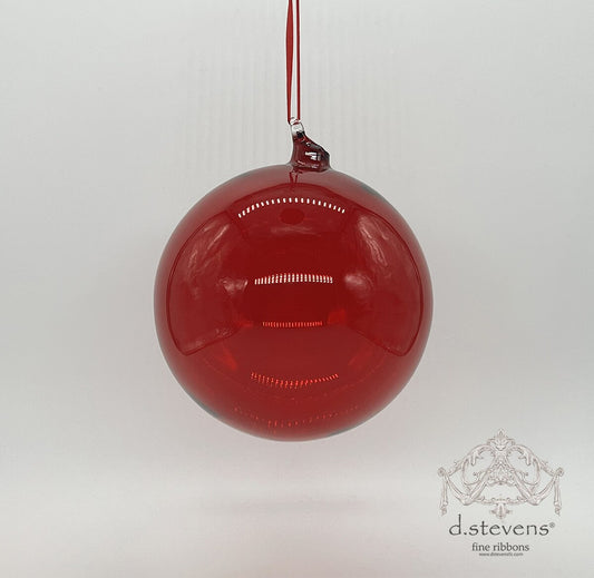 150mm Clear Red Glass Ball Ornament