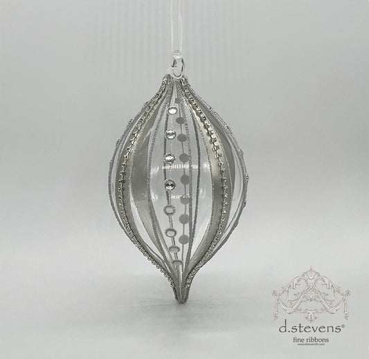 6" Jewel Platinum Glass Finial