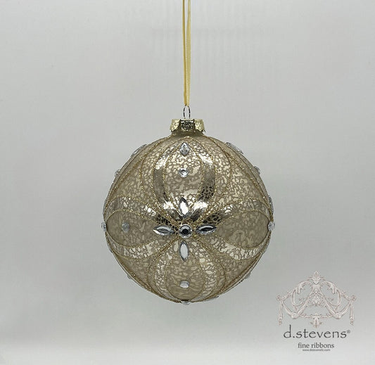 120mm Light Gold Glass Mercury Ornament