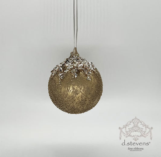 100mm Brown Frosted Glass Ornament