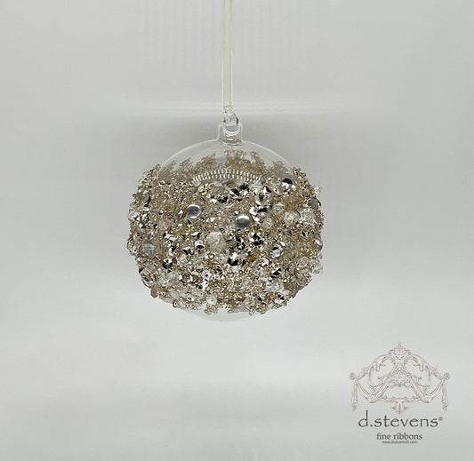 120mm Gold Encrusted Glass Ornament