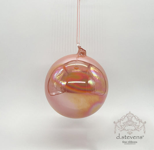 180mm Coral Iridescent Glass Ball Ornament