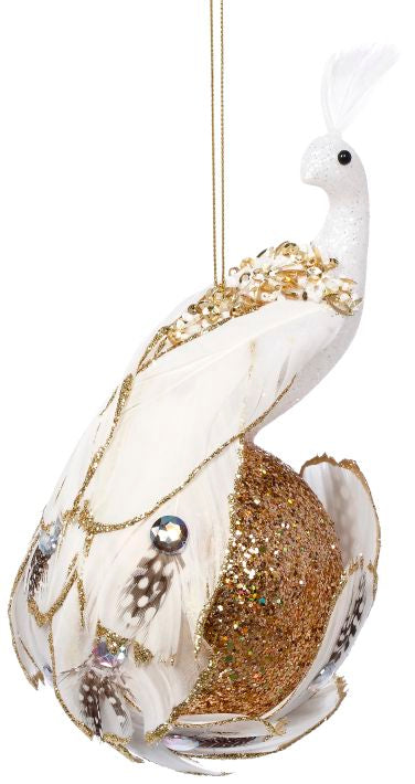8” Peacock Ball Ornament