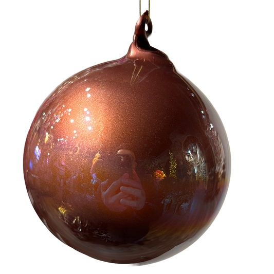 5" Rhubarb Pearlescent Glass Ornament