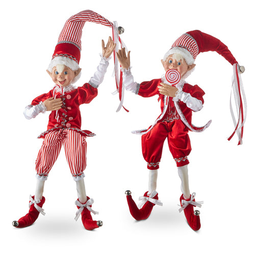 Peppermint elf figurine, 30 inch, for Christmas decorating