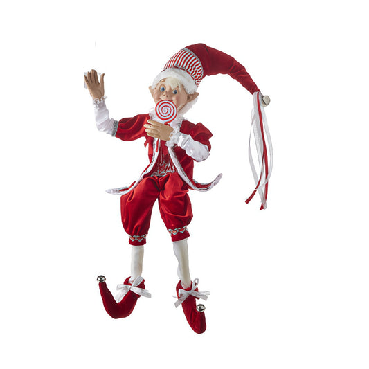 Peppermint elf figurine, 30 inch, for Christmas decorating