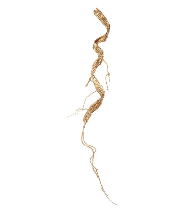 Gold metallic twig vine garland, 43 inch, for Christmas door and mantel decorating