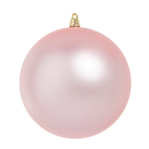 Matte light pink ball ornament with a flat finish.