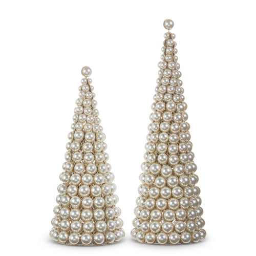 Pearl trees in two sizes with a luminous finish, set of two.
