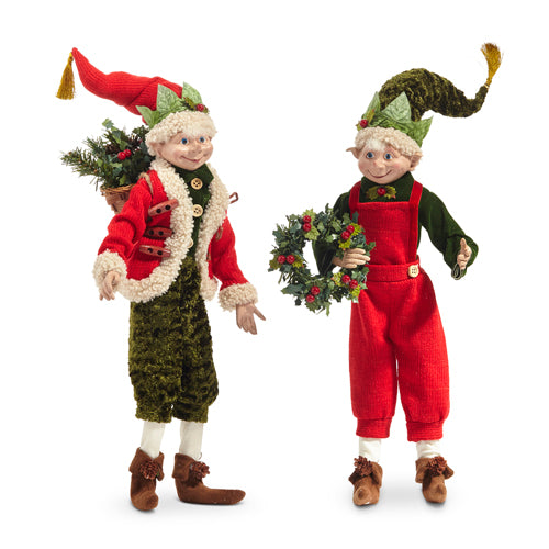 16" Woodland Elf Posable Wreath Basket