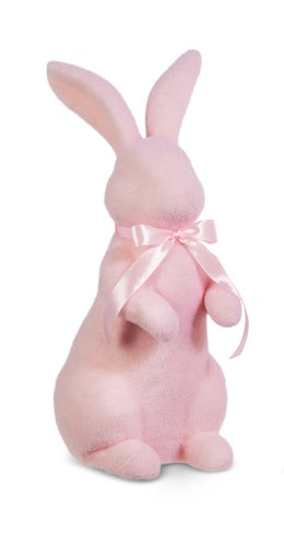 15" Pink Flocked Bunny