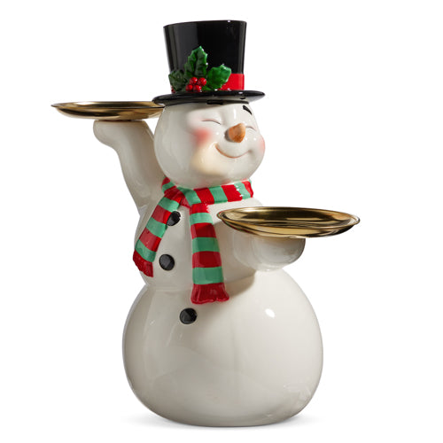 Retro snowman plate, 16 inch, for Christmas decorating