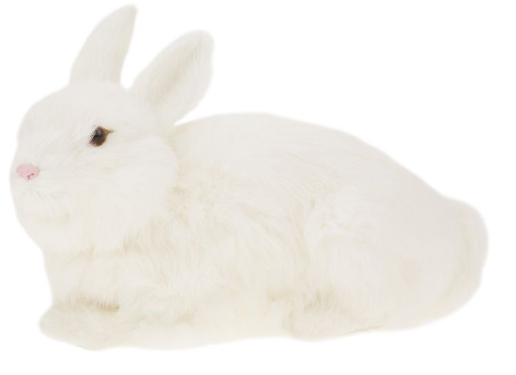13x8" Sitting Rabbit White
