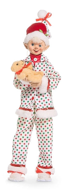 16" Elf Teddy Bear Pajama Party Posable
