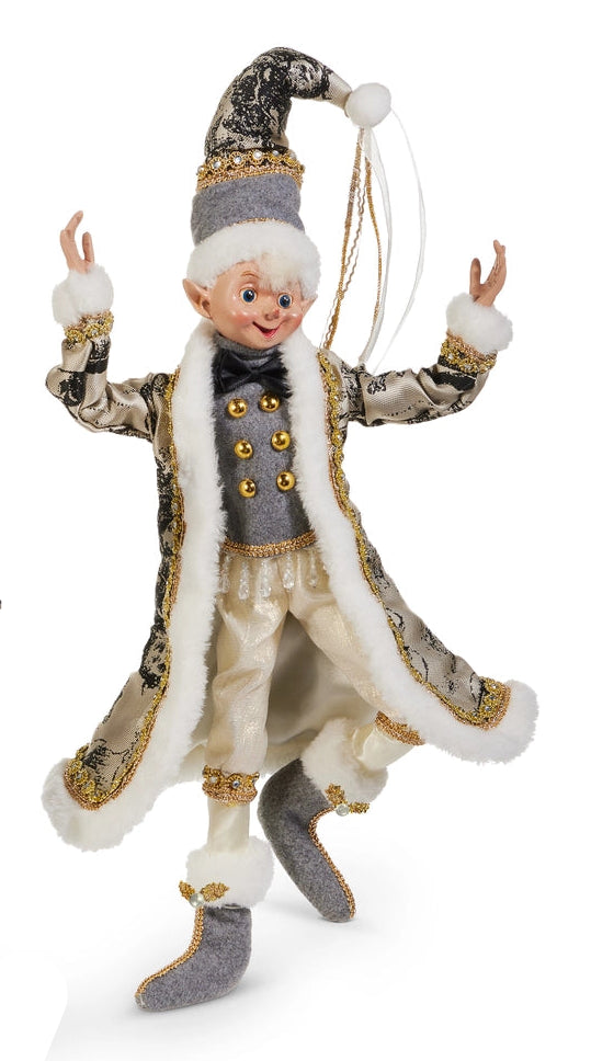 16" Elf Toile Longcoat Grey Posable