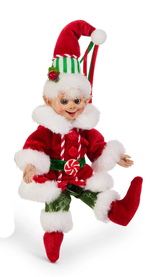 7" Red Elf Traditional Posable