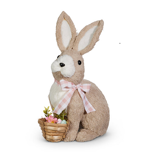 15" Bunny w/ Woven Basket