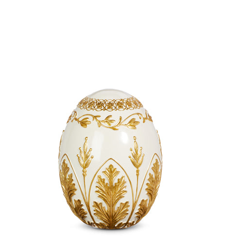 8" Cream Egg Gold Design