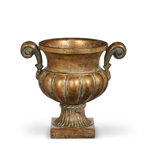 9.5" Distressed Urn w/ Handles