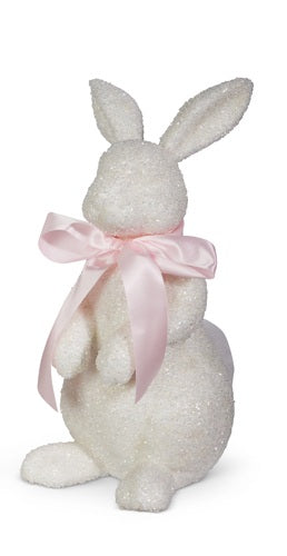 14.5" Glitter Bunny White