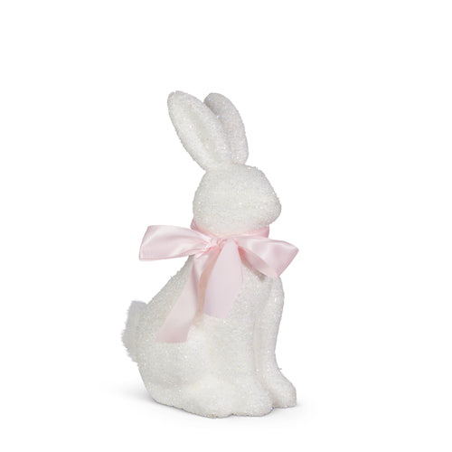 13" Beaded Bunny White