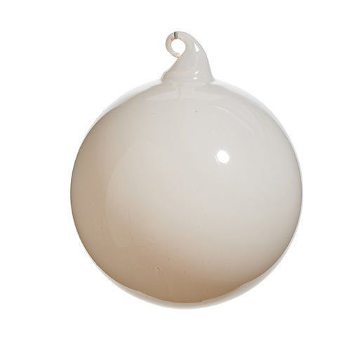 4" Beige Pearlescent Glass Ball Ornament