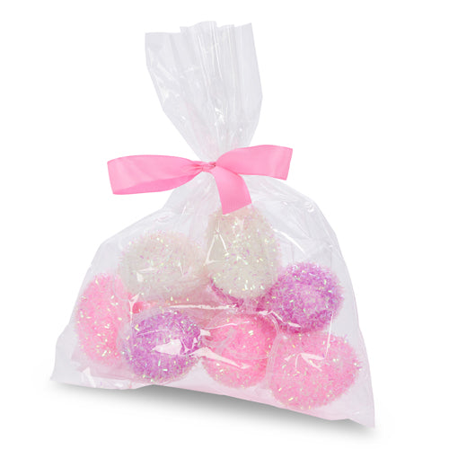 Bag/9 2.5" Glitter Eggs White Pink Purple