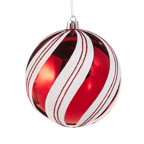 4" Red Stripe Candy Cane Ornament