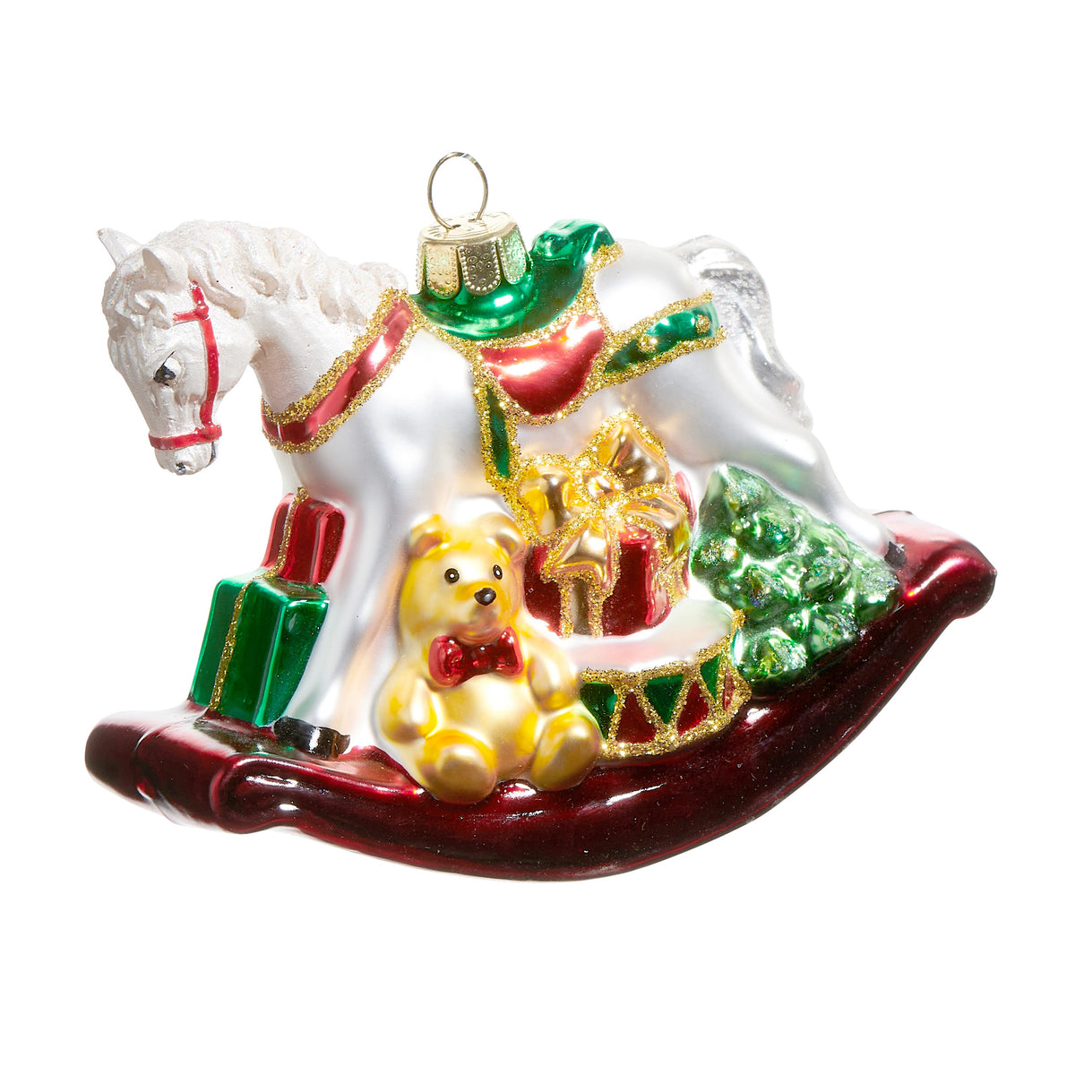 4” Rocking Horse Glass Ornament