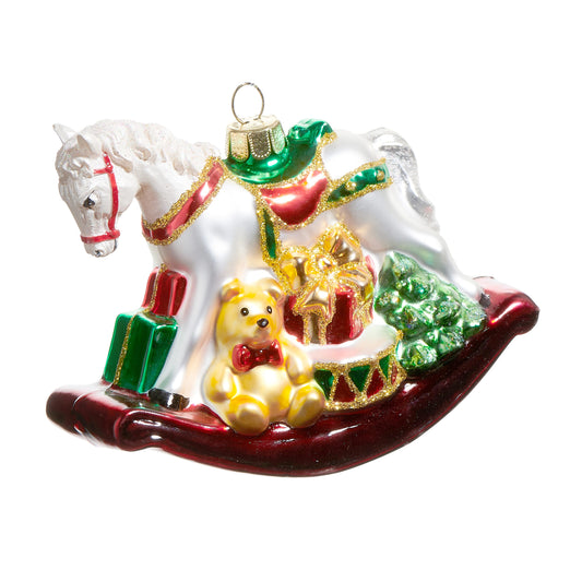 4” Rocking Horse Glass Ornament