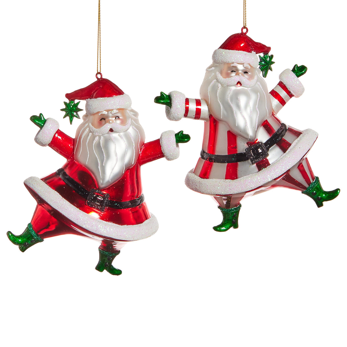 5” Santa Jolly Glass Ornament